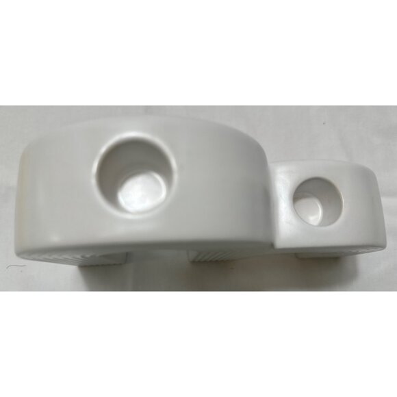 White Ceramic Double Arch Taper Candle Holder Set of 3 - Picture 5 of 11